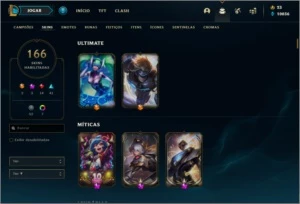 Mestre 166 skins - League of Legends LOL