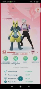 Conta pokémon go lv 43