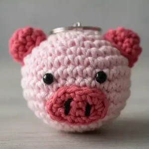 Chaveiro Porquinho Amigurumi - Artesanato e Personalizados