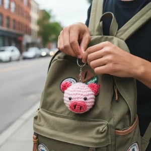 Chaveiro Porquinho Amigurumi - Artesanato e Personalizados
