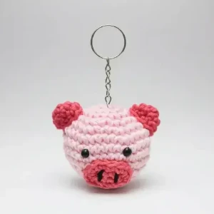 Chaveiro Porquinho Amigurumi - Artesanato e Personalizados