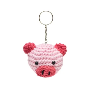 Chaveiro Porquinho Amigurumi - Artesanato e Personalizados