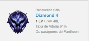 Conta D4 com mmr buffado - League of Legends LOL