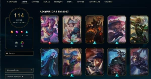 Conta de lol com quase todas as skins da Kayle - League of Legends