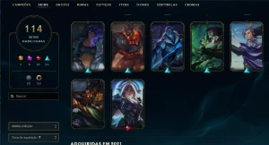 Conta de lol com quase todas as skins da Kayle - League of Legends