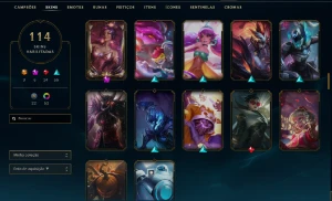 Conta de lol com quase todas as skins da Kayle - League of Legends