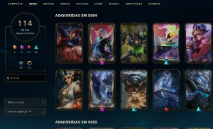 Conta de lol com quase todas as skins da Kayle - League of Legends