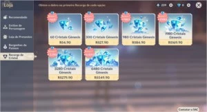 Conta Ar 55 Diluc C1, Ayaka, Hutao, Mona, Jean, Qiqi - Genshin Impact