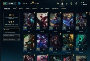 Conta ouro 2 com TODOS os champs e 339 Skins ( NIVEL 419 ) - League of Legends LOL