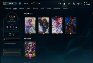 Conta ouro 2 com TODOS os champs e 339 Skins ( NIVEL 419 ) - League of Legends LOL