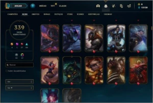 Conta ouro 2 com TODOS os champs e 339 Skins ( NIVEL 419 ) - League of Legends LOL