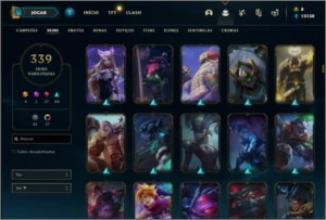 Conta ouro 2 com TODOS os champs e 339 Skins ( NIVEL 419 ) - League of Legends LOL