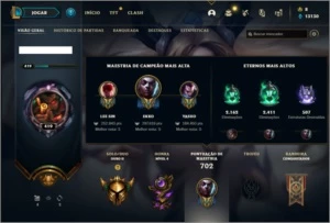 Conta ouro 2 com TODOS os champs e 339 Skins ( NIVEL 419 ) - League of Legends LOL