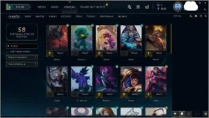 Conta Gold4 md3 para Gold3, skins lendárias para habilitar - League of Legends LOL