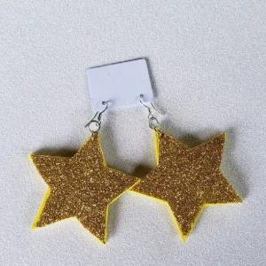 Brinco Estrela Dourado Eva - Artesanato e Personalizados
