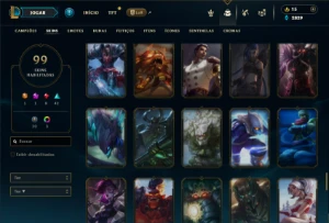 Unranked com 105 Champs e 99 Skins (TOP / JG / MID ) - League of Legends LOL