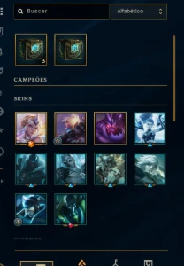 CONTA PRATA 1, 40 champs, 5 skins + espólios com skins - League of Legends LOL