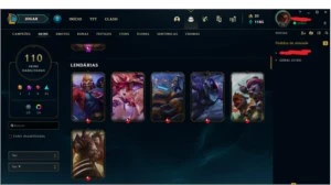 CONTA PLATINA 4 110 SKINS 56% DE WR - League of Legends LOL