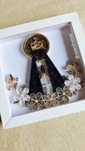 Quadro 15x15 Nossa Senhora Aparecida quilling