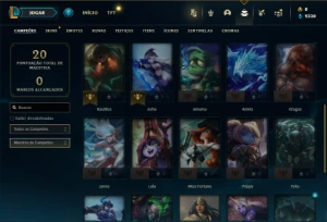 Unranked com 28 Champs e 6 Skins + 2 Fragmentos - League of Legends LOL