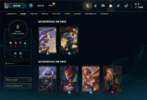 Unranked com 28 Champs e 6 Skins + 2 Fragmentos - League of Legends LOL