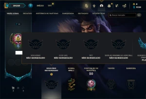 Unranked com 28 Champs e 6 Skins + 2 Fragmentos - League of Legends LOL