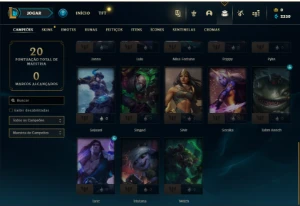 Unranked com 28 Champs e 6 Skins + 2 Fragmentos - League of Legends LOL