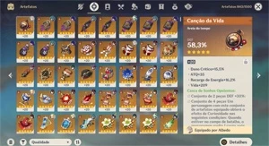 Genshin AR 56 + 11 Personagens 5 Estrelas Build Hu tao/Xiao - Genshin Impact