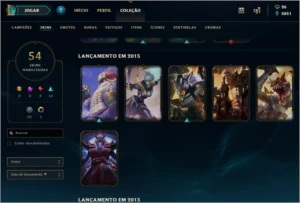 Conta League Of Legends OURO V 52 SKINS LOL