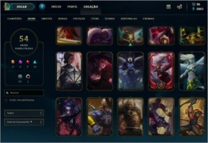 Conta League Of Legends OURO V 52 SKINS LOL