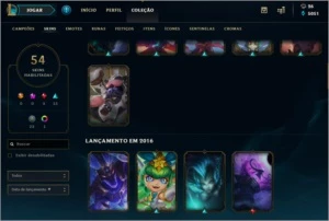 Conta League Of Legends OURO V 52 SKINS LOL
