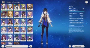 Conta Genshin lvl 52 com Ganyu + Amos, Yelan, Itto - Genshin Impact
