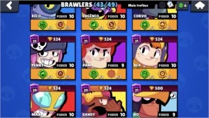 Conta brawl stars baratas 43/49 muitos níveis 10 e 9