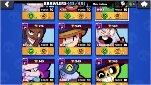 Conta brawl stars baratas 43/49 muitos níveis 10 e 9