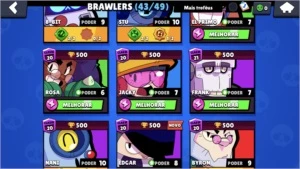 Conta brawl stars baratas 43/49 muitos níveis 10 e 9