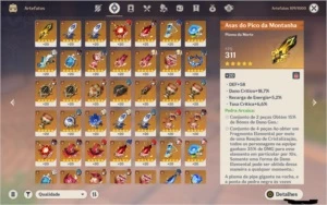 AR55 hutao+diluc+tartaglia+mona+albedo +2 armas 5* - Genshin Impact