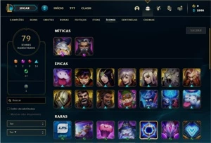 Conta prata 4 com 47 Champs e 18 Skins - League of Legends LOL