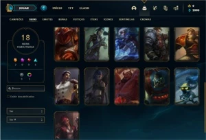 Conta prata 4 com 47 Champs e 18 Skins - League of Legends LOL