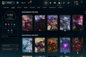 Conta Lol LVL 200 (ADC) Prata III 133 Skins - League of Legends