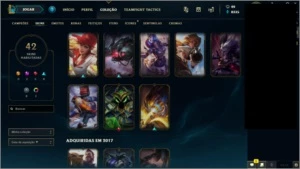 CONTA LOL GOLD 1--102 CAMPEÕES E 42 SKINS + AATROX VITORIOSO - League of Legends