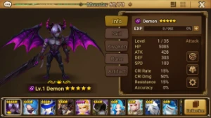Reroll Summoners War lvl10 com Daemon Dark - Belzebud