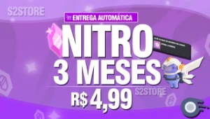 Discord Nitro Gaming 3 Meses + 6 Impulsos R$ 4,99 - - Assinaturas e Premium