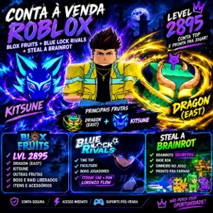 Conta 🏴‍☠️blox fruit,⭐steal a brainrot e ⚽️blue lock rivals - Roblox