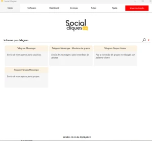 Robô SocialCliques - Conjunto de vários tipos de robôs em 1 - Softwares e Licenças