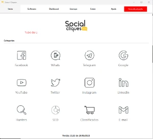 Robô SocialCliques - Conjunto de vários tipos de robôs em 1 - Softwares e Licenças
