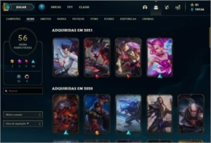 Conta League of Legends 56 skins LOL