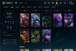 Ferro 1 com 140 Champs e 324 Skin ( MAIN SUP ) + 4 Prestigio - League of Legends LOL