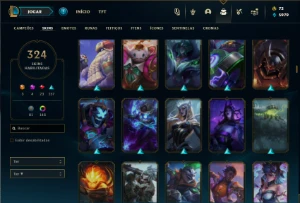 Ferro 1 com 140 Champs e 324 Skin ( MAIN SUP ) + 4 Prestigio - League of Legends LOL