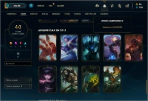 Conta unranked com Kayle Juiza e Riven Campeonato 2012 - League of Legends LOL
