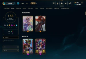 Bronze 1 com TODOS os Champs e 138 Skins ( ADC / SUP ) - League of Legends LOL